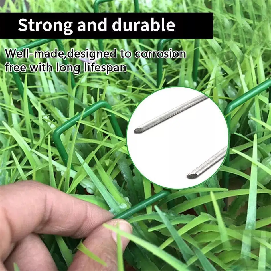 Garden Stakes U-Shaped Steel 10Pcs