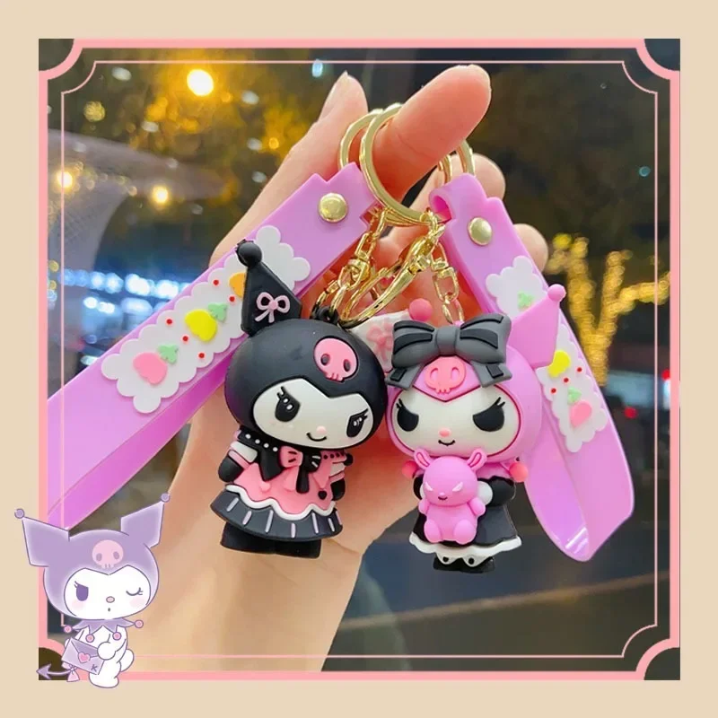 

Sanrio Hello Kitty Kuromi Car Keychain Kawaii Cinnamoroll Pompompurin Students Schoolbag Pendant Mini Cartoon Keychains Gifts