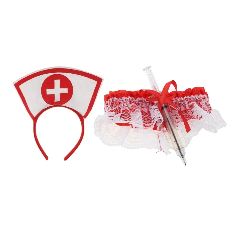 Set De Accesorios De Enfermera Con Estetoscopio, Diadema Y Medias, Para Disfraces De Halloween, Fiestas Y Cosplay