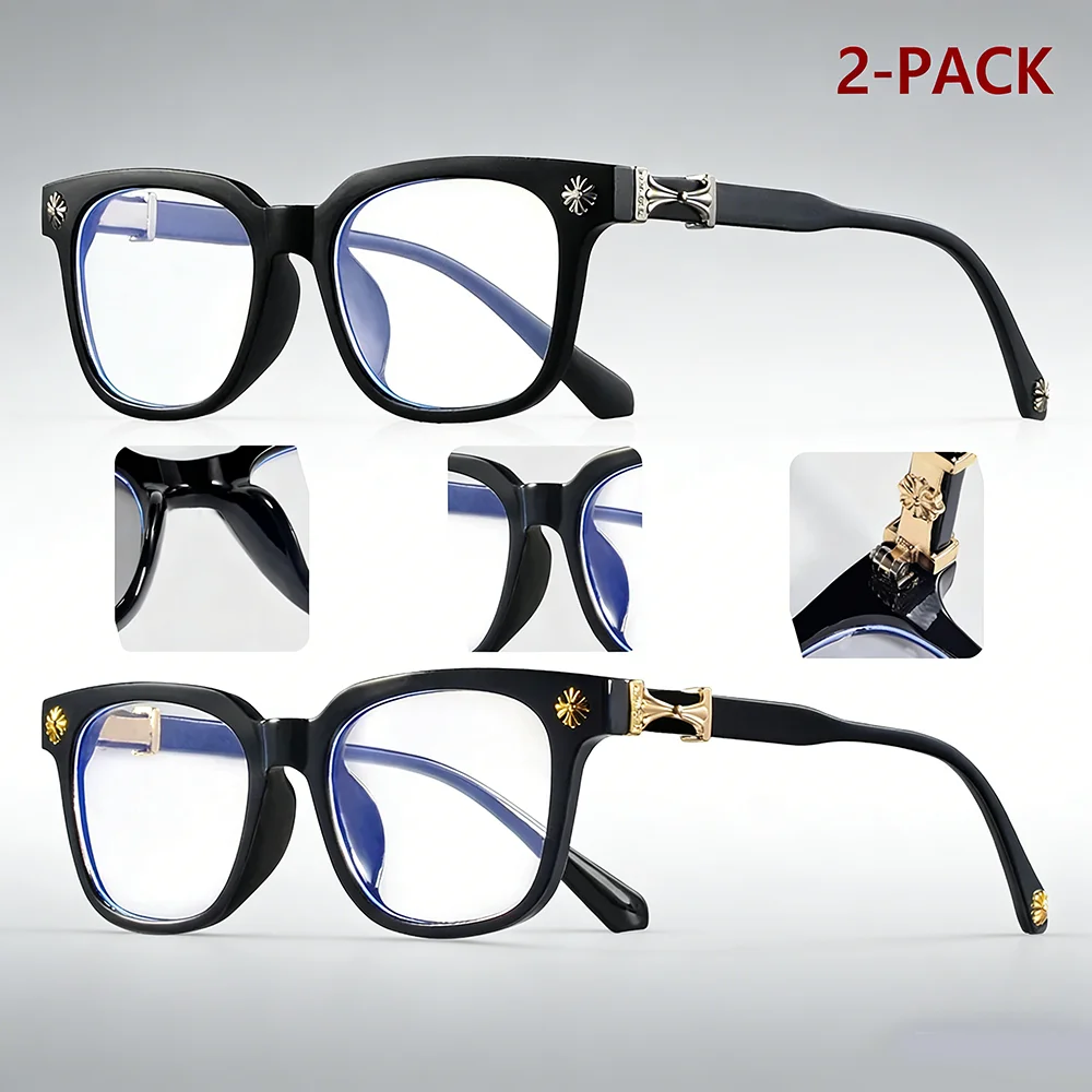 2-Pack Anti-Blue Light Glasses – Square Frame Unisex Computer Eyewear 1