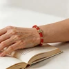 Bracelet tressé vintage Om avec perles carrées, fait main, réglable, porte-bonheur et protection, pour femmes, hommes, couples, bijou de poignet, cadeau