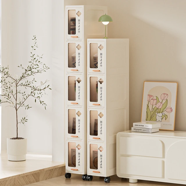 Slim Mobile Storage Cabinet, Space-Saving Narrow Drawer Organizer, Minimalist Multi-Purpose Design for Kitchen/Bathroom/Living 2