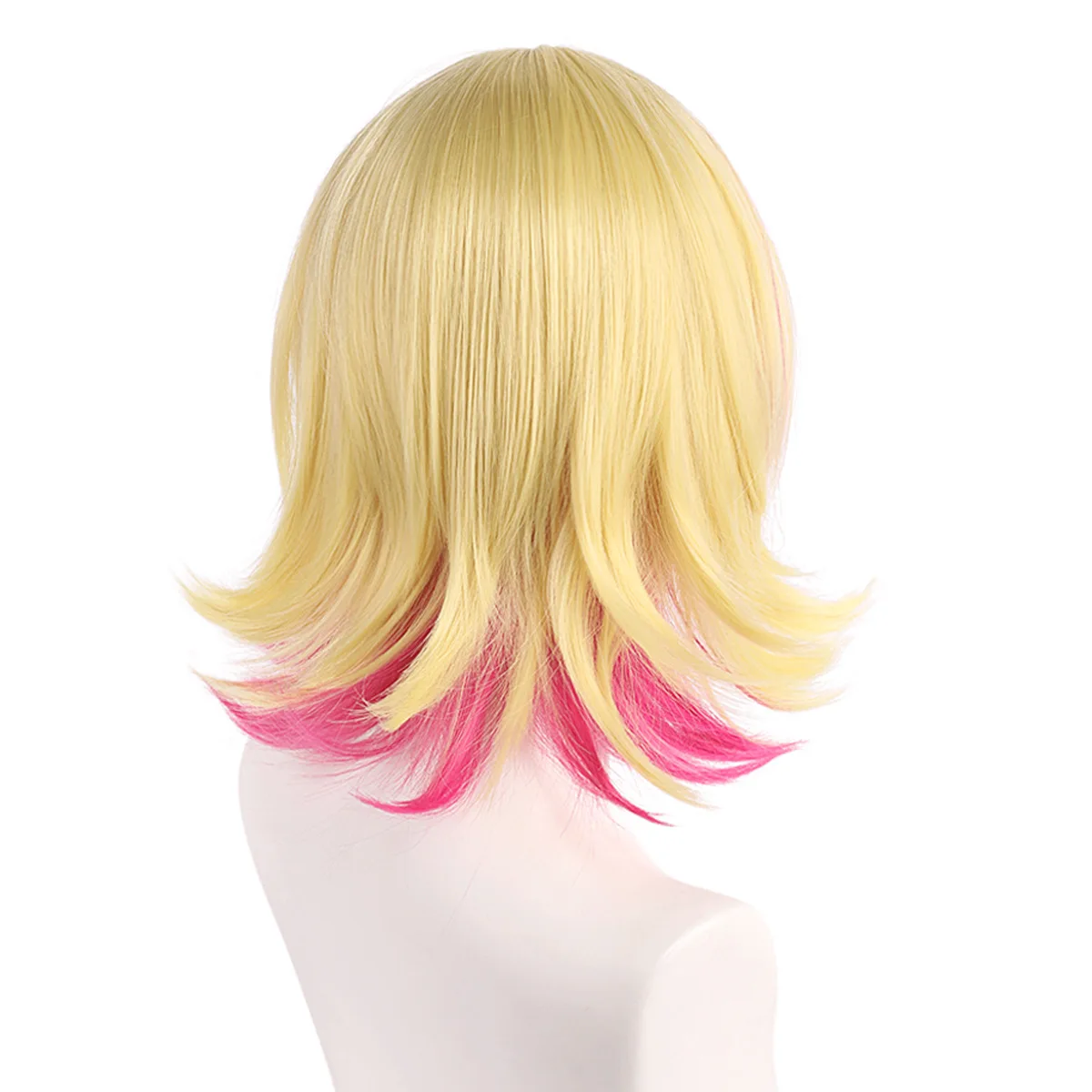 Parrucca cosplay sintetica Capelli biondi corti Code doppie Costume anime Gioco di ruolo per feste Carnevale Halloween Dress Up Resistente al calore - immagine 4