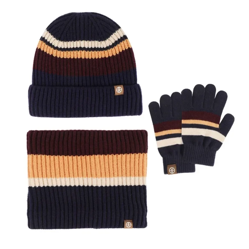 Luxurious Winter Hat Scarf Gloves Set for Kids 2-10 Years Old Boys and Girls Thermal Wool Ear Protection Knit Beanie Snood Scarf