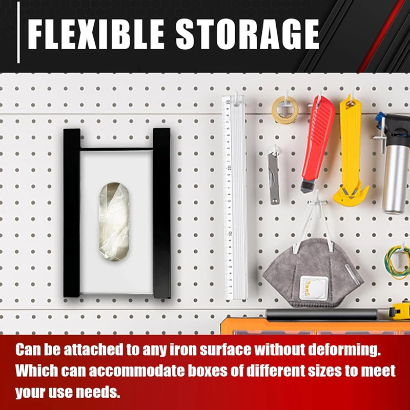 Magnetic Glove Box Holder, Tissue Dispenser, Holds Boxes Of Gloves, Towels, Wipes And Tissues,Suitable For Wall Mounting 6