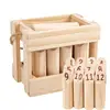 Wooden Tossing Game 12 Pcs Numbered Pins Premium Hardwood Outdoor Lawn Throwing Game  Family Friends Party Camping Beach 1