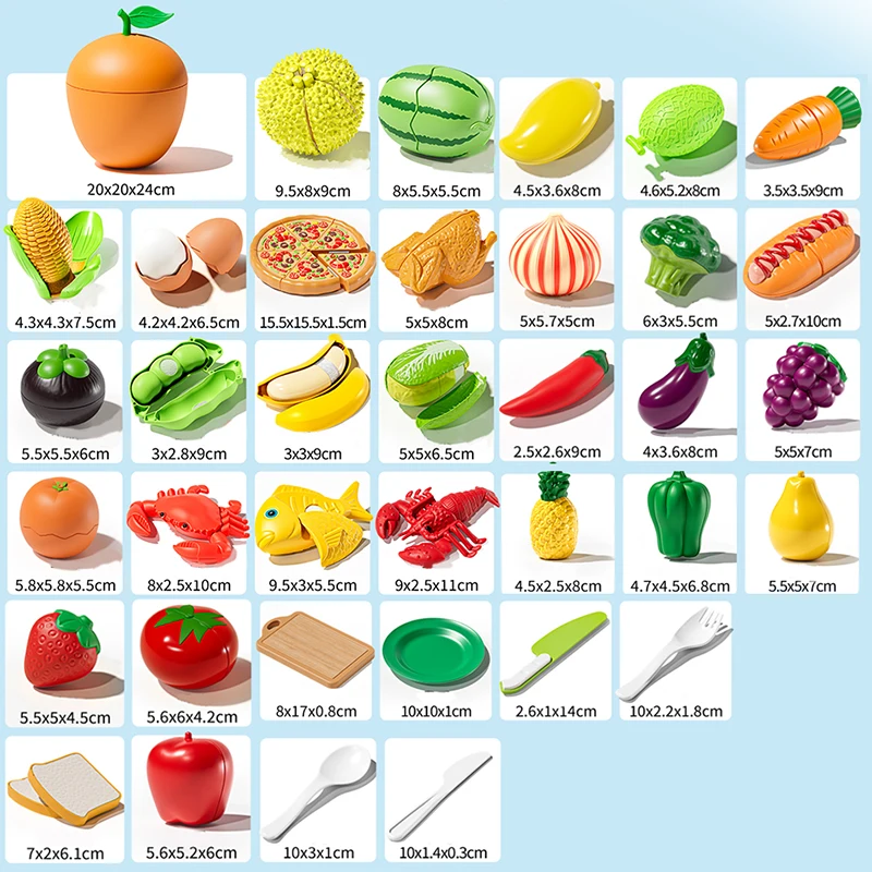 Pretend Kitchen Toys Pretend Food Toys Kitchen Toys Educational Toys Kid Pretend Play Kitchen Toy Set Simulation Cut Fruit Vegetables Sensory Game Make Pizza Food Cook Girl Interactive Education