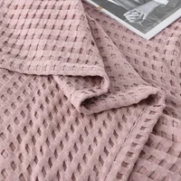 Summer Waffle Plaid Cotton Bed Blanket Throw Thin Quilt Knitted Bedspread Home Hotel Coverlets Green Pink Throw Blankets 4