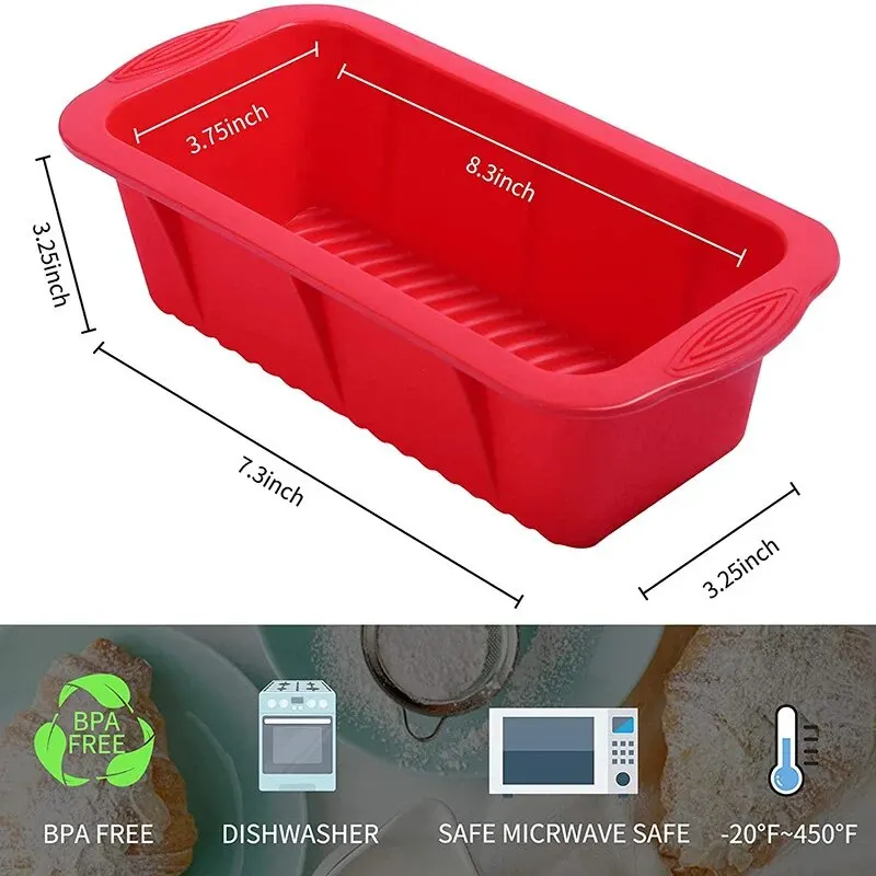 Silicone Loaf Pans Silicone Bread Baking Molds Pans Rectangle Cake Baking Pan Mold Non-stick Flexible silicone baking pans