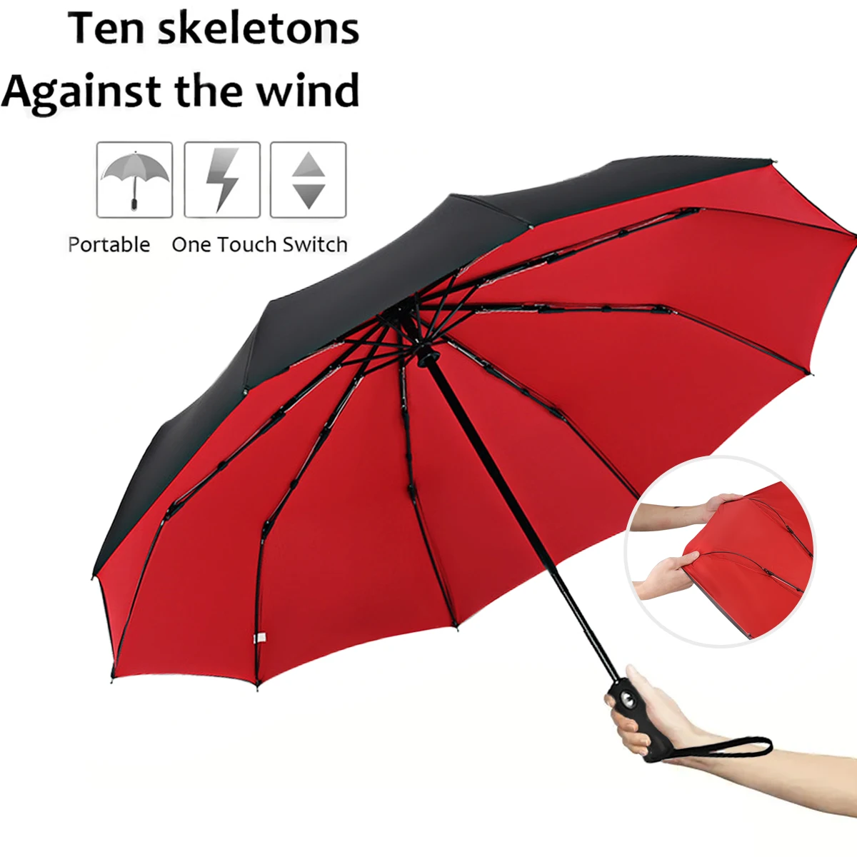 Umbrella Extra Large Ten Bone Large Double Umbrella Triple Folding Sunshade Men's and Women's Business T