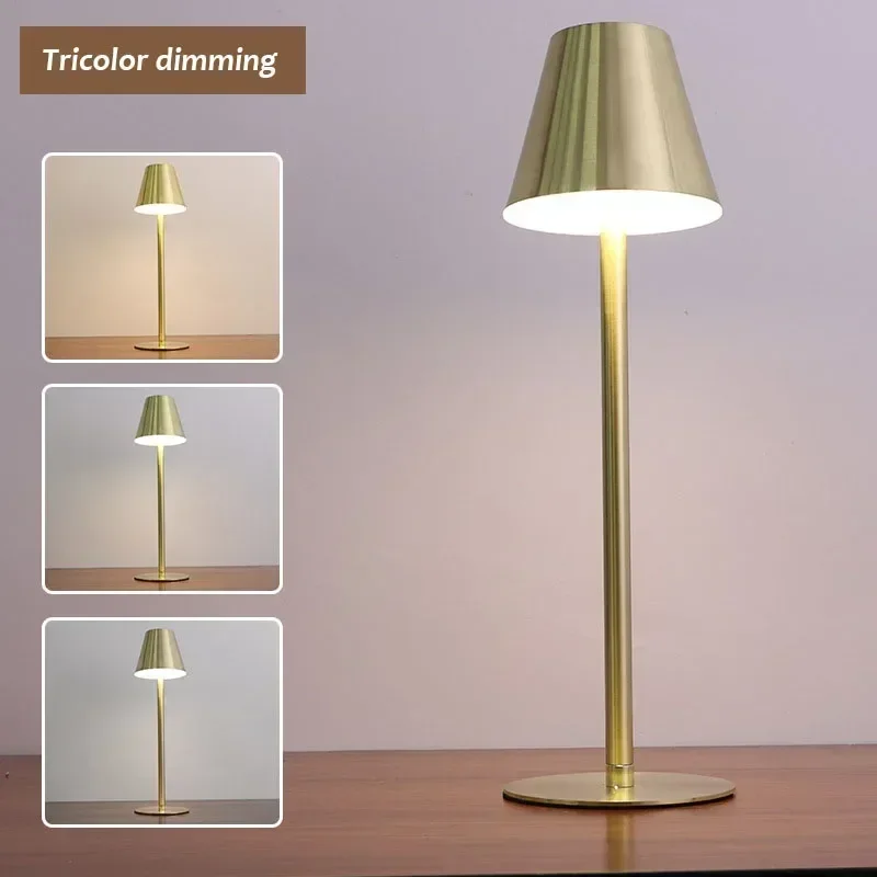 Cordless Table Lamp Dimmable Bedside Lamps Restaurant Atmosphere Lighting Desk Light for Room Decor Study Reading Lampara 3