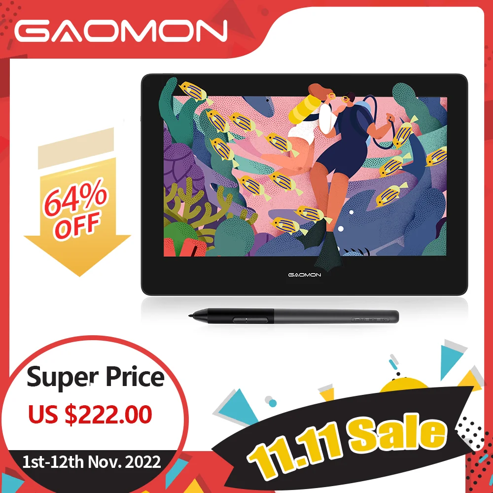 gaomon pd1320 drawing tablet (13 inch screen)