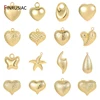 Multi Styles 14K Gold Plated Brass Heart Charms For Jewelry Making Supplies,DIY Earrings Bracelet Necklace Pendant Accessories