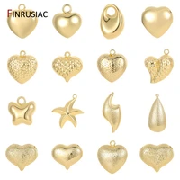 Multi Styles 14K Gold Plated Brass Heart Charms For Jewelry Making Supplies,DIY Earrings Bracelet Necklace Pendant Accessories