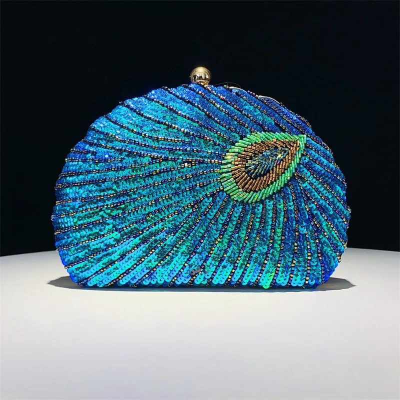 Peacock Evening Bag | Peacock Evening Bag Clutch blue Color Peacock Evening Bag | Peacock Evening Bag Clutch blue Color