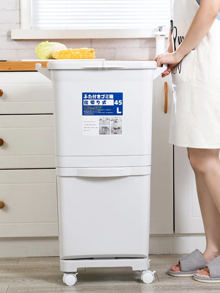 Pattumiera per la separazione a secco umido 12L bidone della spazzatura  doppio contenitore per rifiuti, pattumiera per cucina in plastica  staccabile