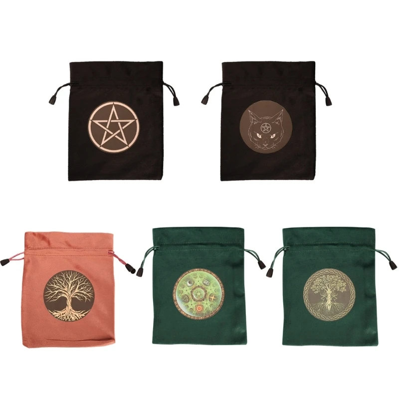 

G92F Drawstring Dices Astrolabes Divinations Tarots Bag Board Game Mini Jewelry Packaging Storage Gift Bag