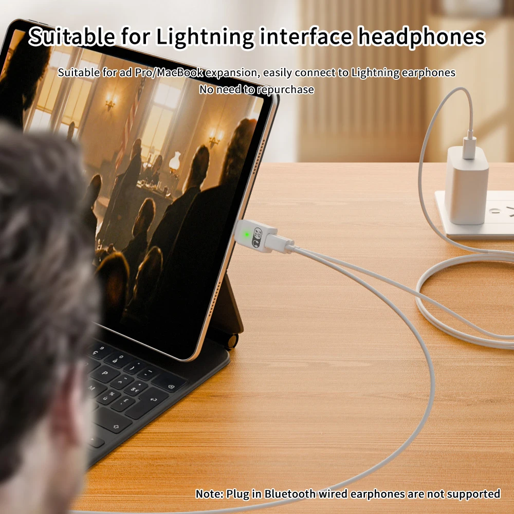 2 in 1 USB Type C Audio Adapter Fast Charging PD 45W USB-C Earphone Converter Laptop Male to Female for Xiaomi