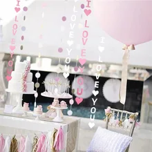 1PC DIY Colorful Paper Letter Garlands I Love You Flags Banner Fashion Marriage Confession Romantic Wedding Venue Decoration