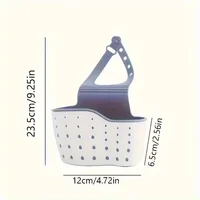 Porte-éponge et porte-brosse sans perçage avec Drainage, support sur évier réglable pour robinet, installation rapide 6