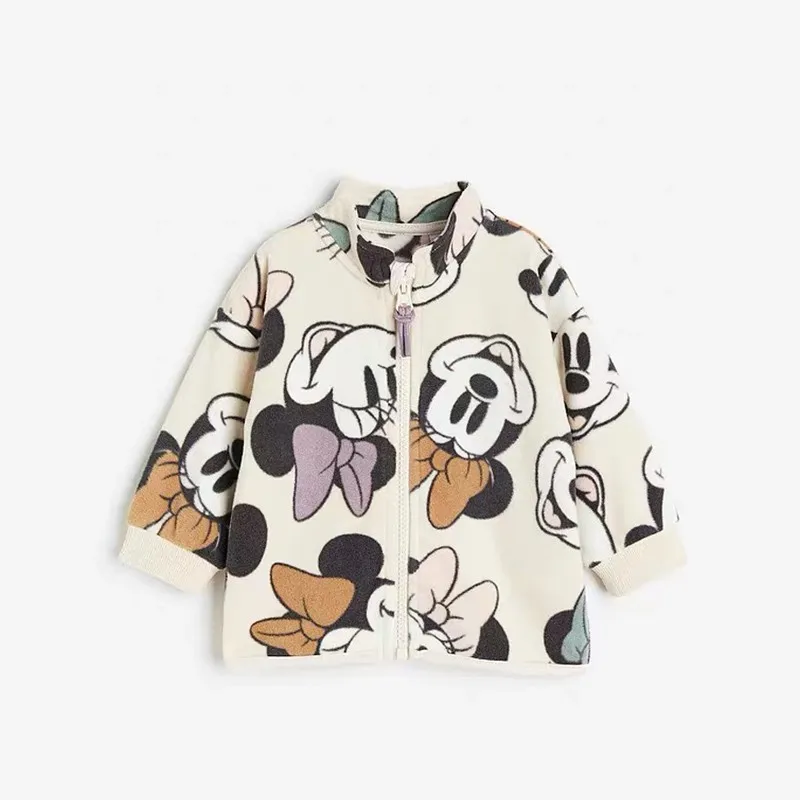 Mickey Pattern Baby Boys Autumn Winter Greatcoat Children's Jackets Cartoon Fashion Girl Boy Outerwear Kids Clothing