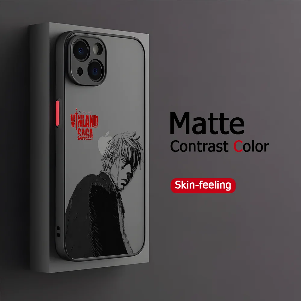 Vinland Saga Anime Black Matte Transparent Phone Case