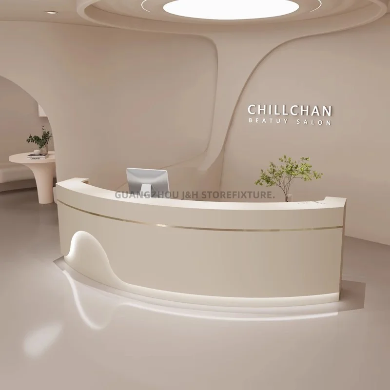 סלון קבלה אישית. סלון קבלה חדר משרדי לנעילה מגרות ארון שולחן קליניקה סלון אורות לבן קבלה קבלה דלפק קבלה