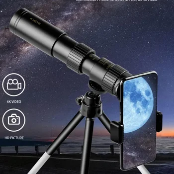 Metal Military 10-300X Zoom HD Bak4 Powerful Binoculars Long Range Portable Professional Telescope Monocular for Hunting