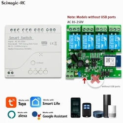 Zigbee EWelink Smart WiFi Multi - Voltage Remote Control Switch with 4 - Channel DIY Relay - Tuya 85 - 250V