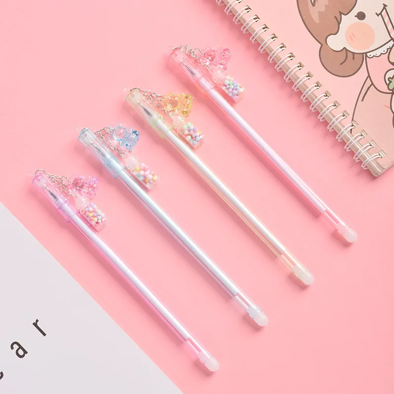 1 penna gel a forma di orso con ciondolo a forma di boccetta