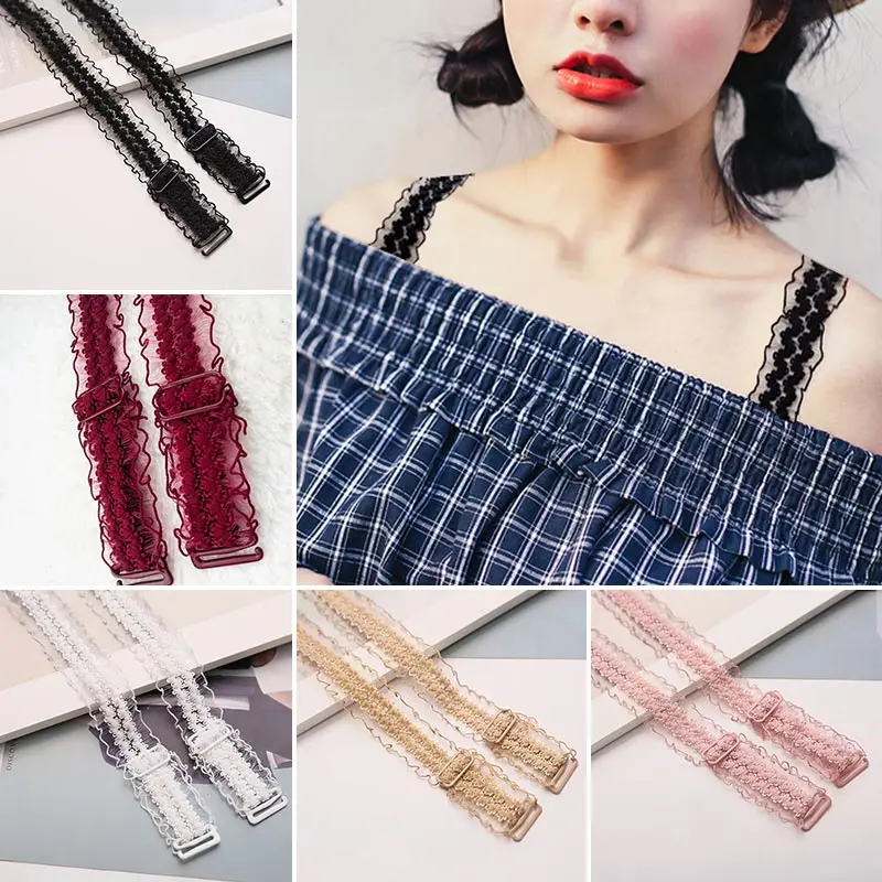

Lace Bra Strap Adjustable Blts Shoulder Straps for Women Underwear Off Shoulder Wide Shoulder StrapRuffle Bra Lingerie Accessory