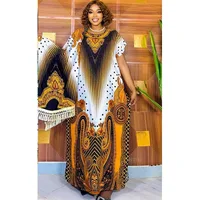 Robe longue musulmane pour femmes africaines, grande robe, impression de rendu, forage à chaud, artisanat, grande taille, foulard, nouvelle collection 2026 4