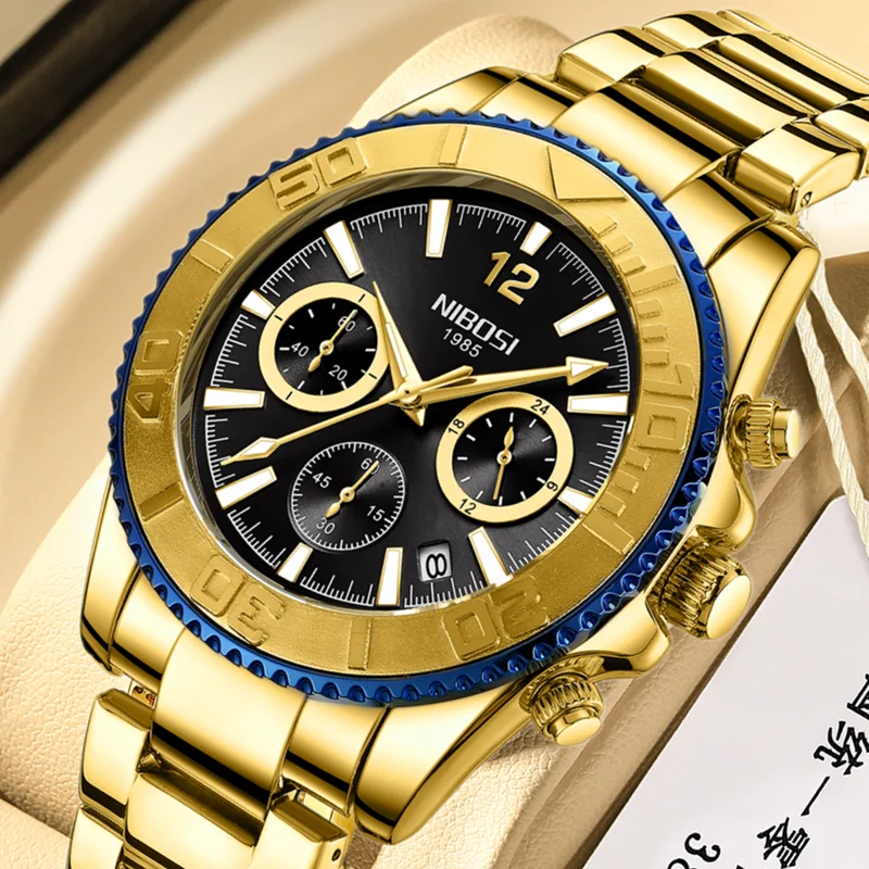 Montres de sport décontractées pour hommes chronographe montre de plongée en acier inoxydable montre-bracelet grand cadran horloge à quartz lumineuse_voghion.com