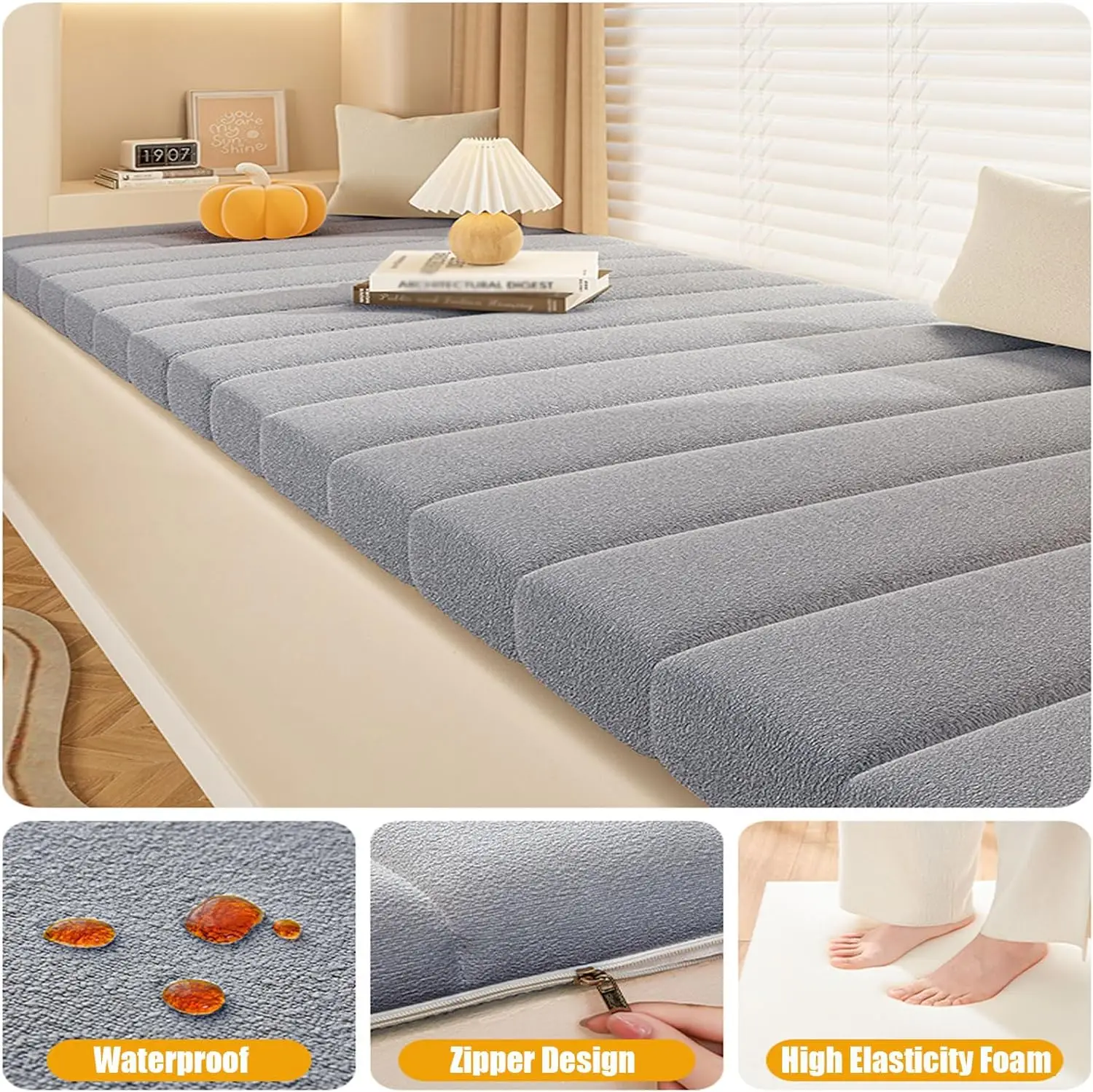 Customized Teddy Sponge Windowsill Cushion 4.5/6.5/9.5 Cm High-Density Sponge Cushion Waterproof Non-Slip Cushion Sofa Cushions 5