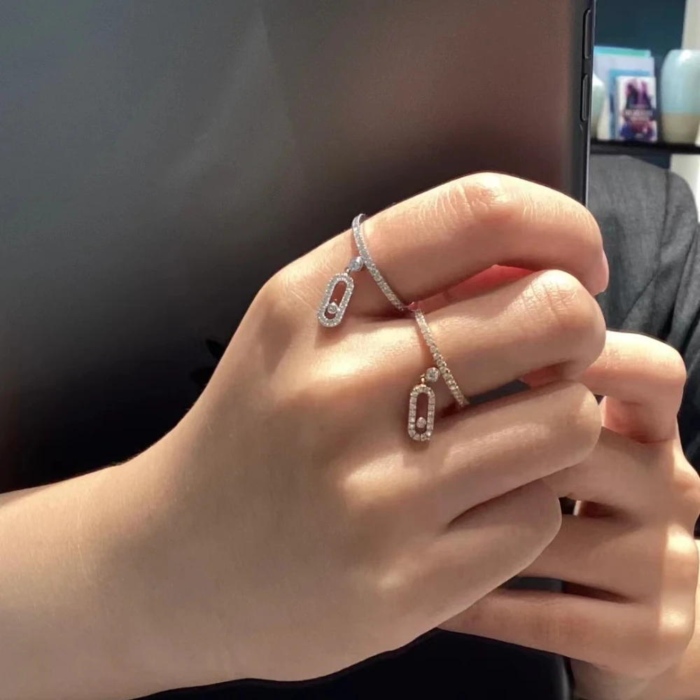 Luxury High Quality Jewelry Move Ring - Silver 925 Charming Women's Ring Set with Zircon Lovers for Daily Wear - Free Shipping