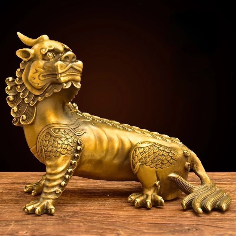 

Медное Латунное украшение Jizang King, украшение для дома в виде единорога, зверя, храбрости, гостиной