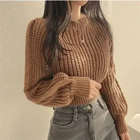 Loose Vintage Harajuku Lantern Long Sleeve Women Sweater Korean Autumn Winter Knitwear Soft Warm Tops Chic Solid Femme Sweater - Image 3