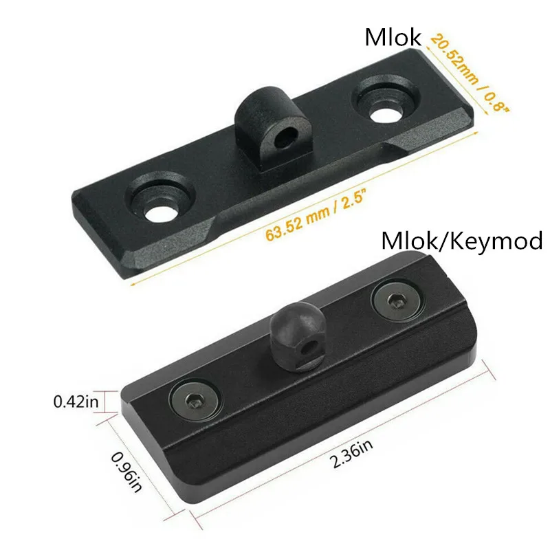 Фото Тактический MLOK Keymod Bipod, адаптер для защиты рук, низкопрофильный аксессуар для винтовки AR15, Bipods Picatinny Rail №3