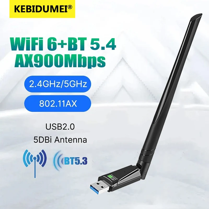WIFI 6 어댑터 블루투스5.4 무선 네트워크 카드 900Mbps 미니 USB 동글 신호 수신기 PC 노트북 윈도우10/11 드라이버 프리
