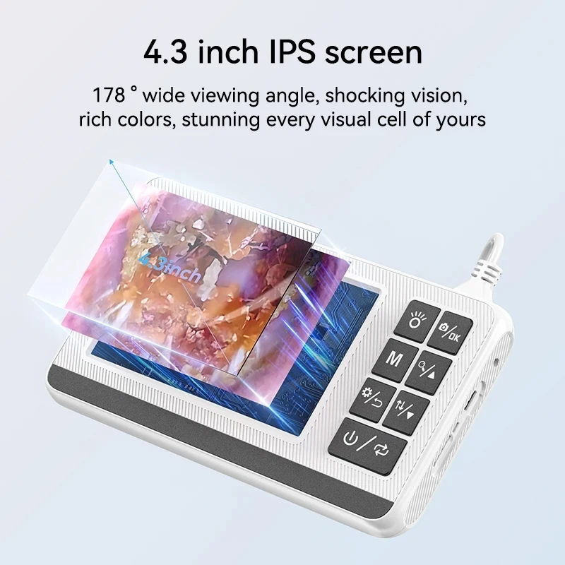 Digital Otoscope Ear Camera 3.9mm 4.3 Inch HD 1080P Ear Cleaning Kids Adults Type-C 32G Card Connection PC digital otoscope