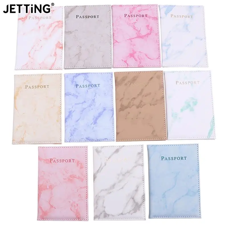 

Marble Passport Cover PU Leather Travel Passport Holder Protector Case Organizer Ticket Document Business Credit ID Cards Wallet