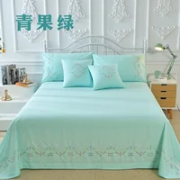 100% Cotton Greek Key Embroidery, 3-Piece Twin XL Kendell Bed Sheet Set, White/ Light Green/Pink 4