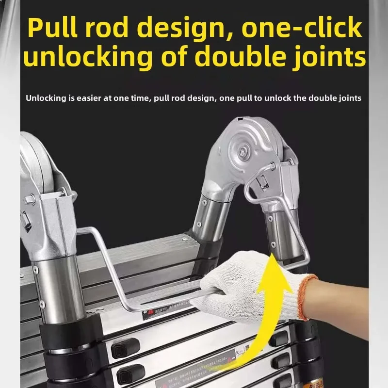 Multifunctional Stainless Steel Telescopic Ladder Portable Folding Ladder Herringbone Engineering Lifting Step