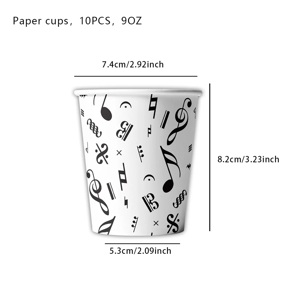 Music-Themed Party Supplies: Black Musical Note Disposable Tableware Set