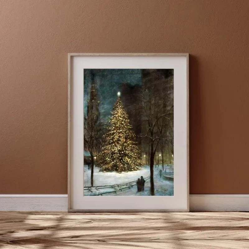 Victorian Christmas Tree Winter Scene 3