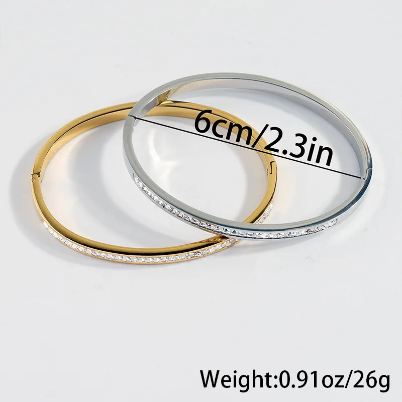 Bangle Bracelet Zircon Bracelet Single Line Square Zircon Bracelets For Women Girls 18K Wateproof Bangles Bracelets Dainty Female Jewelry Gifts to Wife Mom