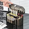 20 Slots Acrylic Lipstick Organizer With Lid Dustproof Lipgloss Holder Case Beauty Makeup Storage Spinning Lipstick Holder 4