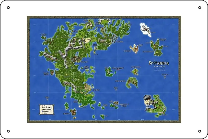 Ultima Online Map Art Print 8 x 12 Inch Funny Metal Tin Sign Game Room ultima-online-map-art-print-8-x-12-inch-funny-metal-tin-sign-game-room