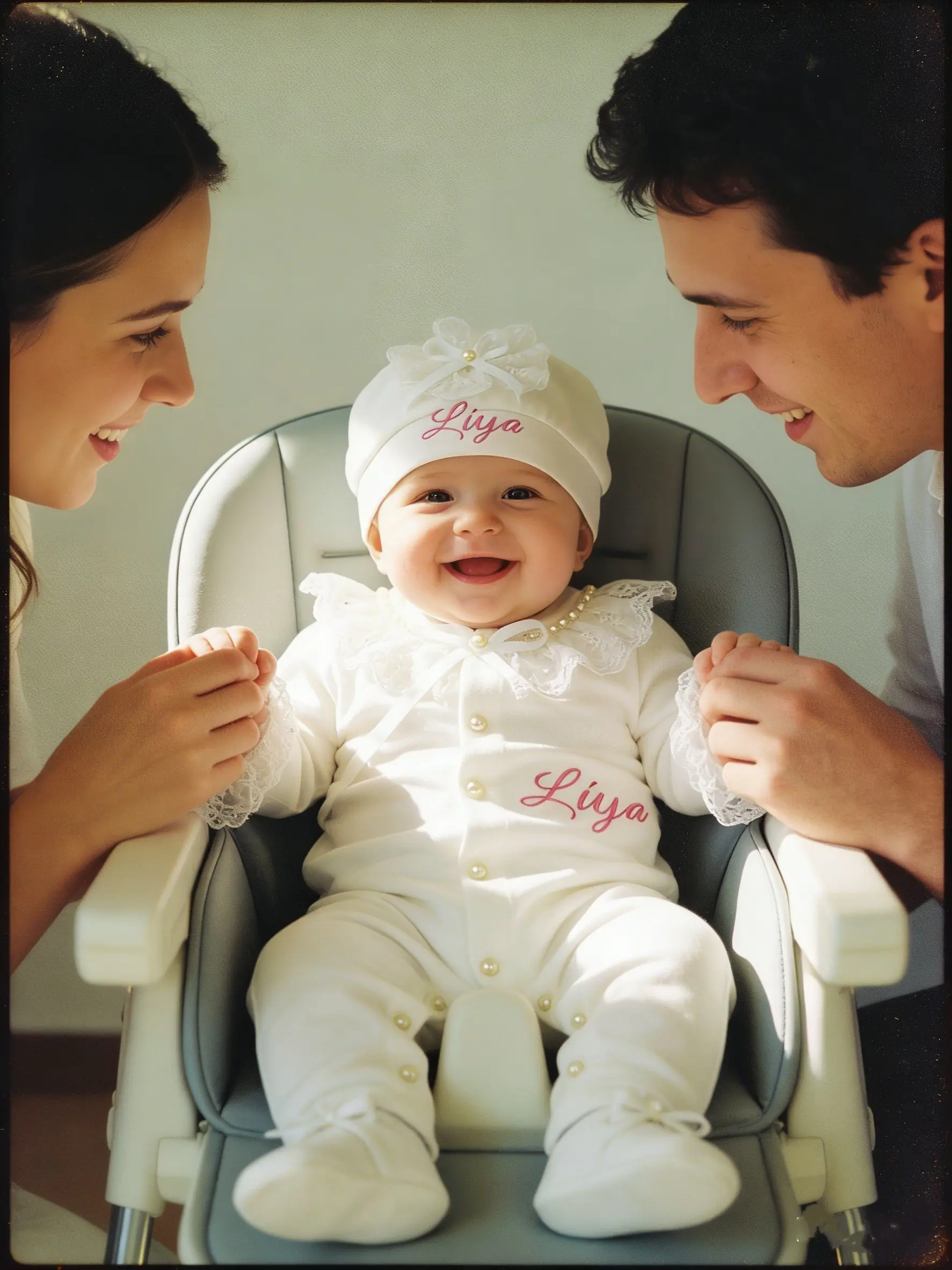 Tutina per Neonati con Piedini in Cotone e Pizzo con Perle, Cappellino e Scarpine Personalizzabili con Nome per Regalo Baby Shower 2026 - immagine 6