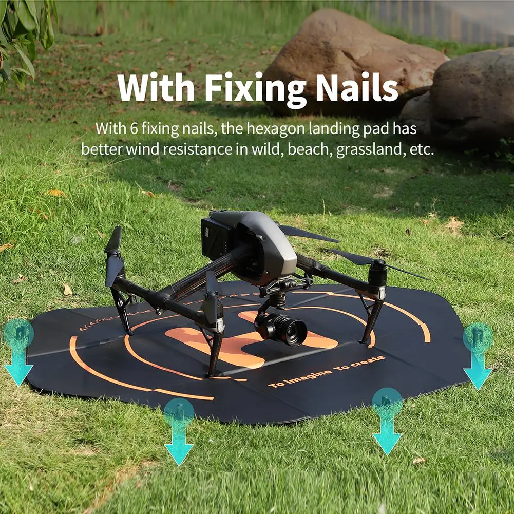 Drone Landing Pad Weighted 43.3inch Waterproof Foldable Landing Pad Accessories Compatible For Ma vic 3 Pro RC Drones